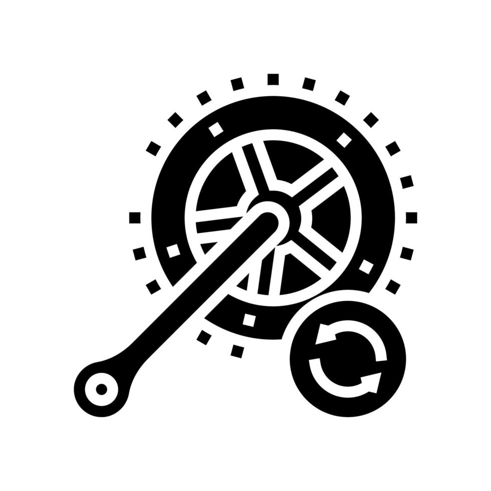 fiets drijfstangen vervanging glyph pictogram vectorillustratie vector