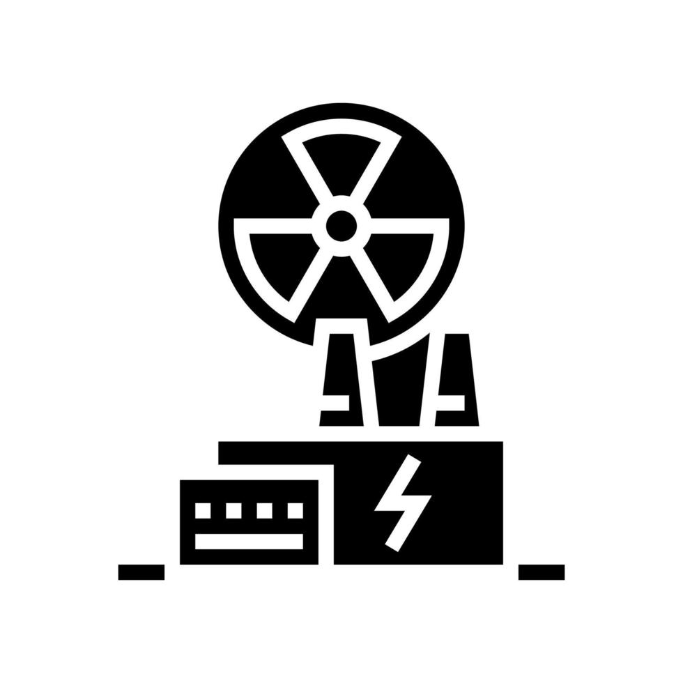 kerncentrale glyph pictogram vector zwarte illustratie