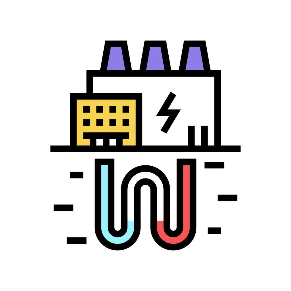 elektrische energie plant kleur pictogram vectorillustratie vector