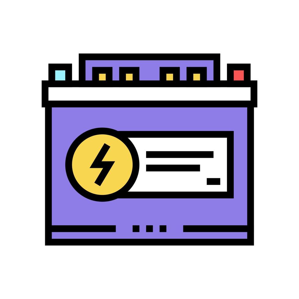 elektrische batterij kleur pictogram vector vlakke afbeelding