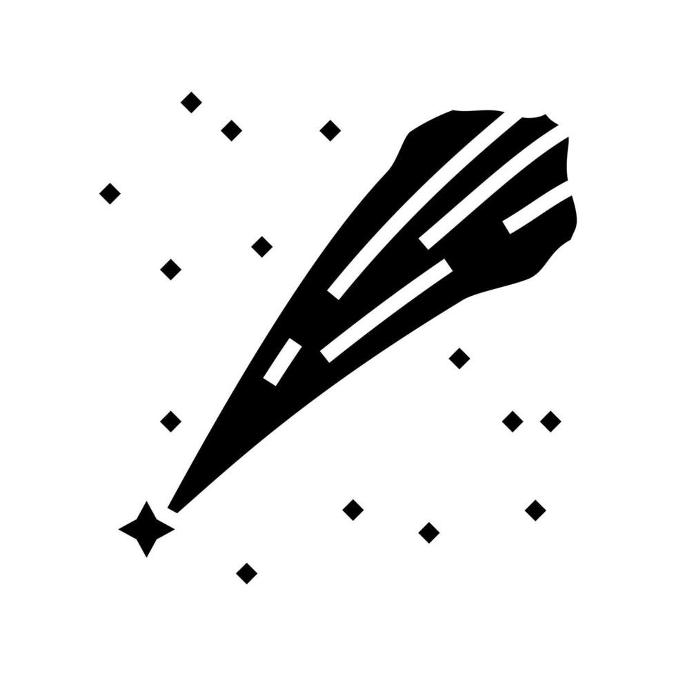 vallende ster glyph pictogram vector zwarte illustratie