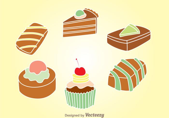 Choco Cake Set vector