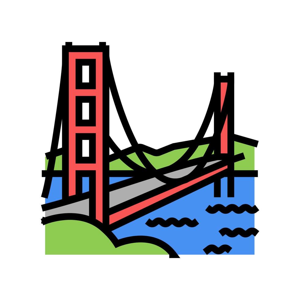 golden gate bridge kleur pictogram vectorillustratie vector