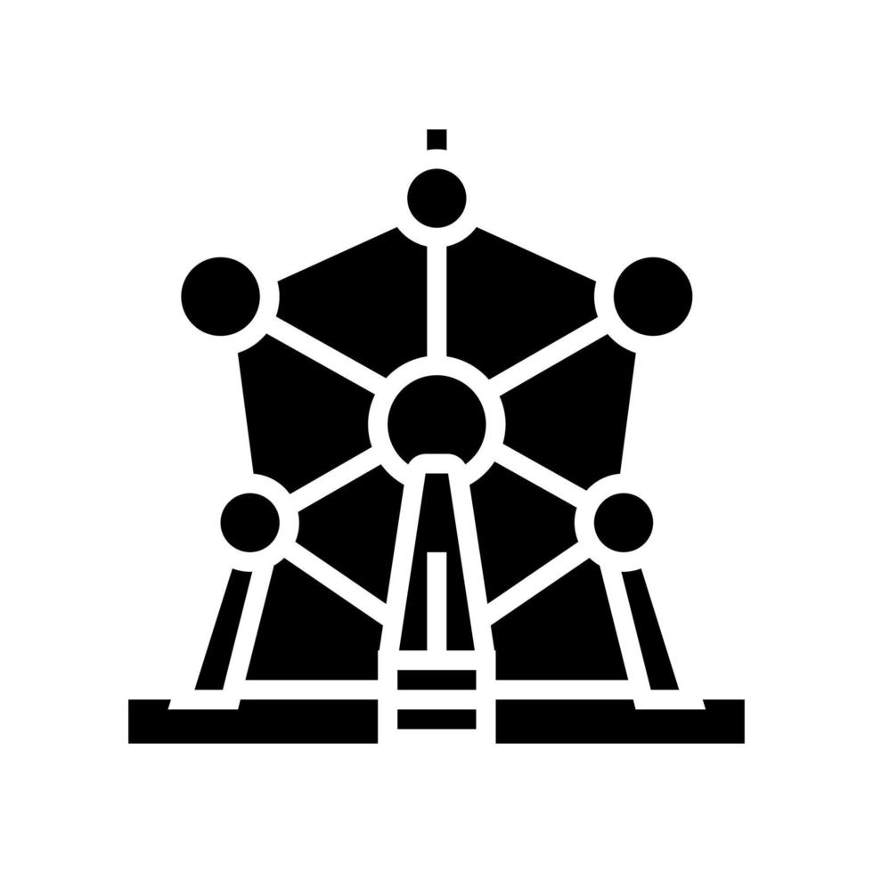 atomium monument glyph pictogram vectorillustratie vector