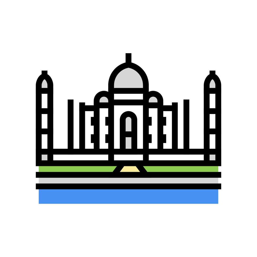 Taj Mahal kleur pictogram vectorillustratie vector