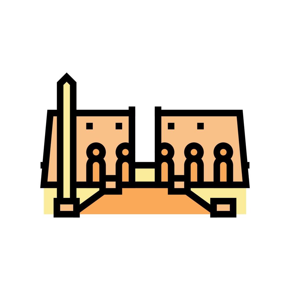 luxor tempel kleur pictogram vectorillustratie vector