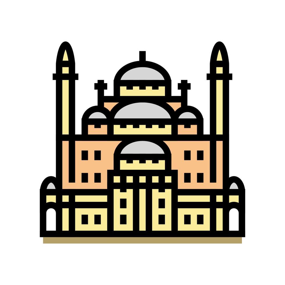 suleiman pasha moskee kleur pictogram vectorillustratie vector