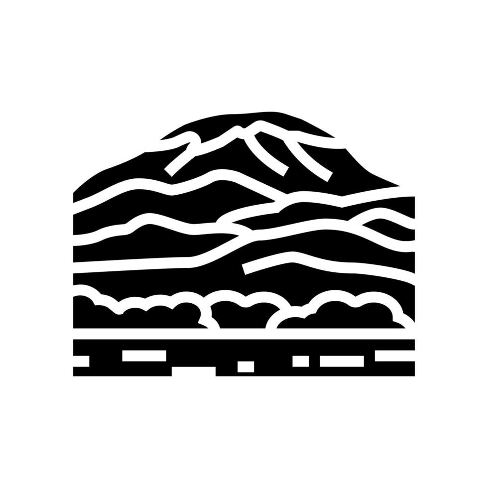 berg kilimanjaro glyph pictogram vectorillustratie vector