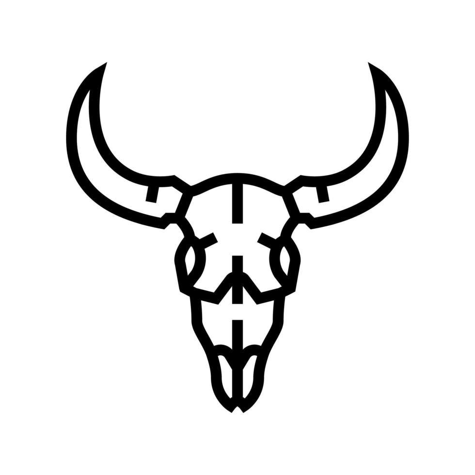 schedel stier lijn pictogram vectorillustratie vector