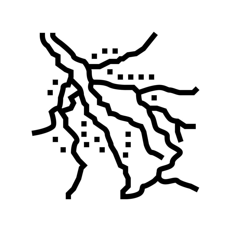 okavango delta lijn pictogram vectorillustratie vector