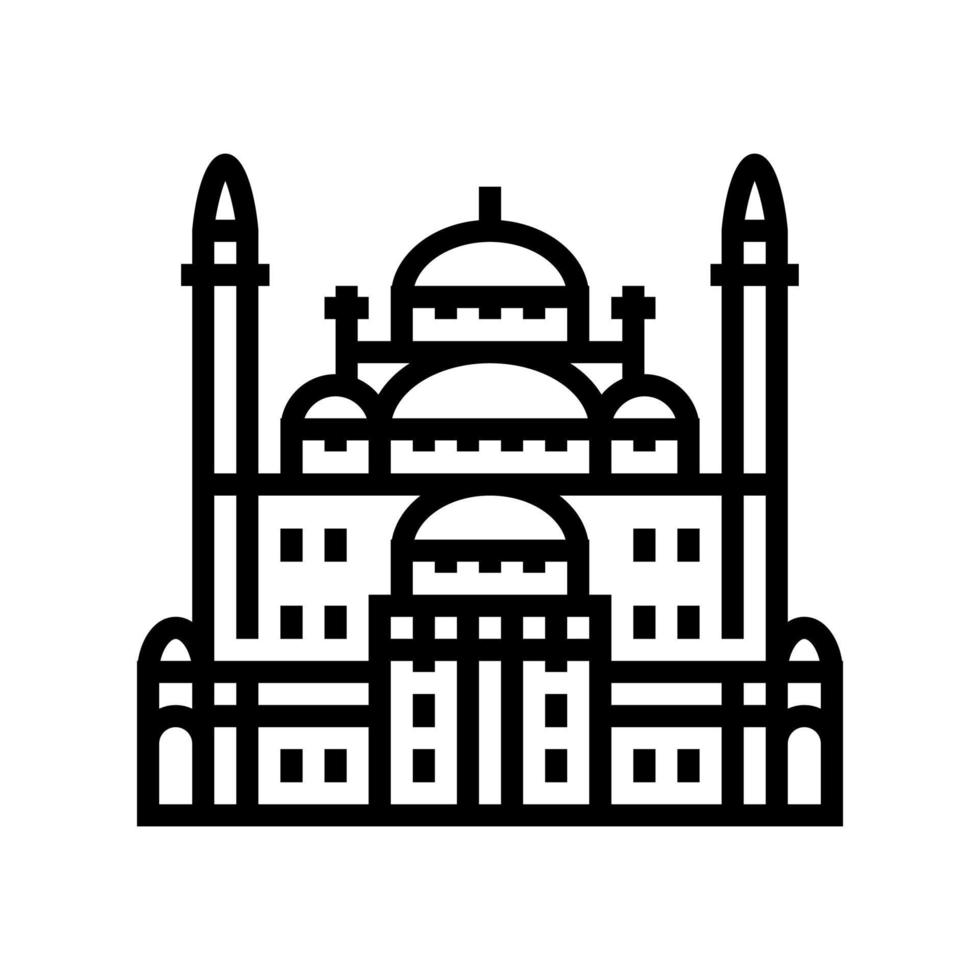 suleiman pasha moskee lijn pictogram vectorillustratie vector