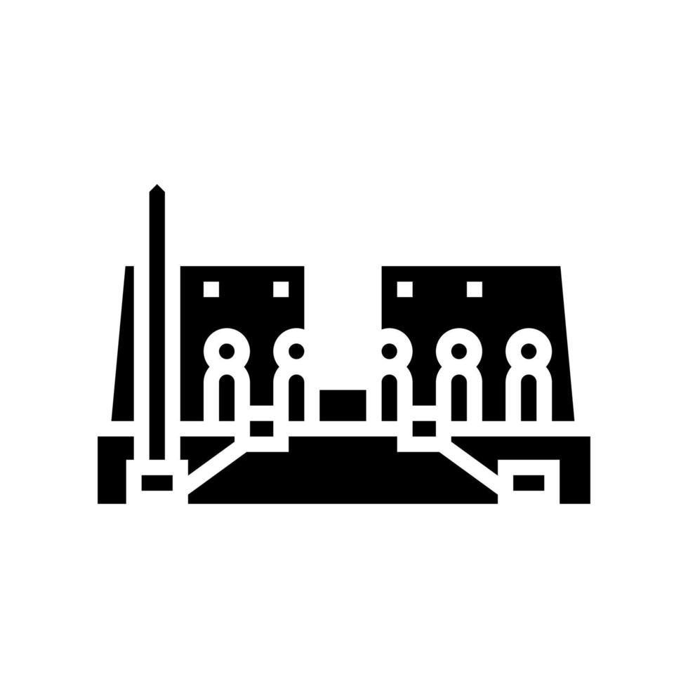 luxor tempel glyph pictogram vectorillustratie vector