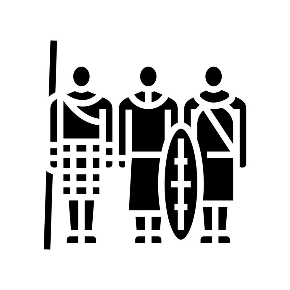 stam afrikaanse glyph pictogram vectorillustratie vector