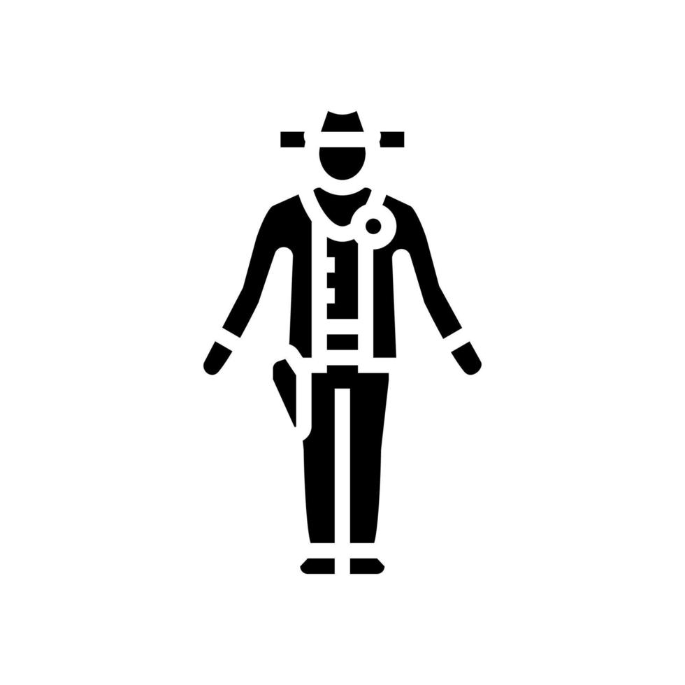 sheriff westerse glyph pictogram vectorillustratie vector