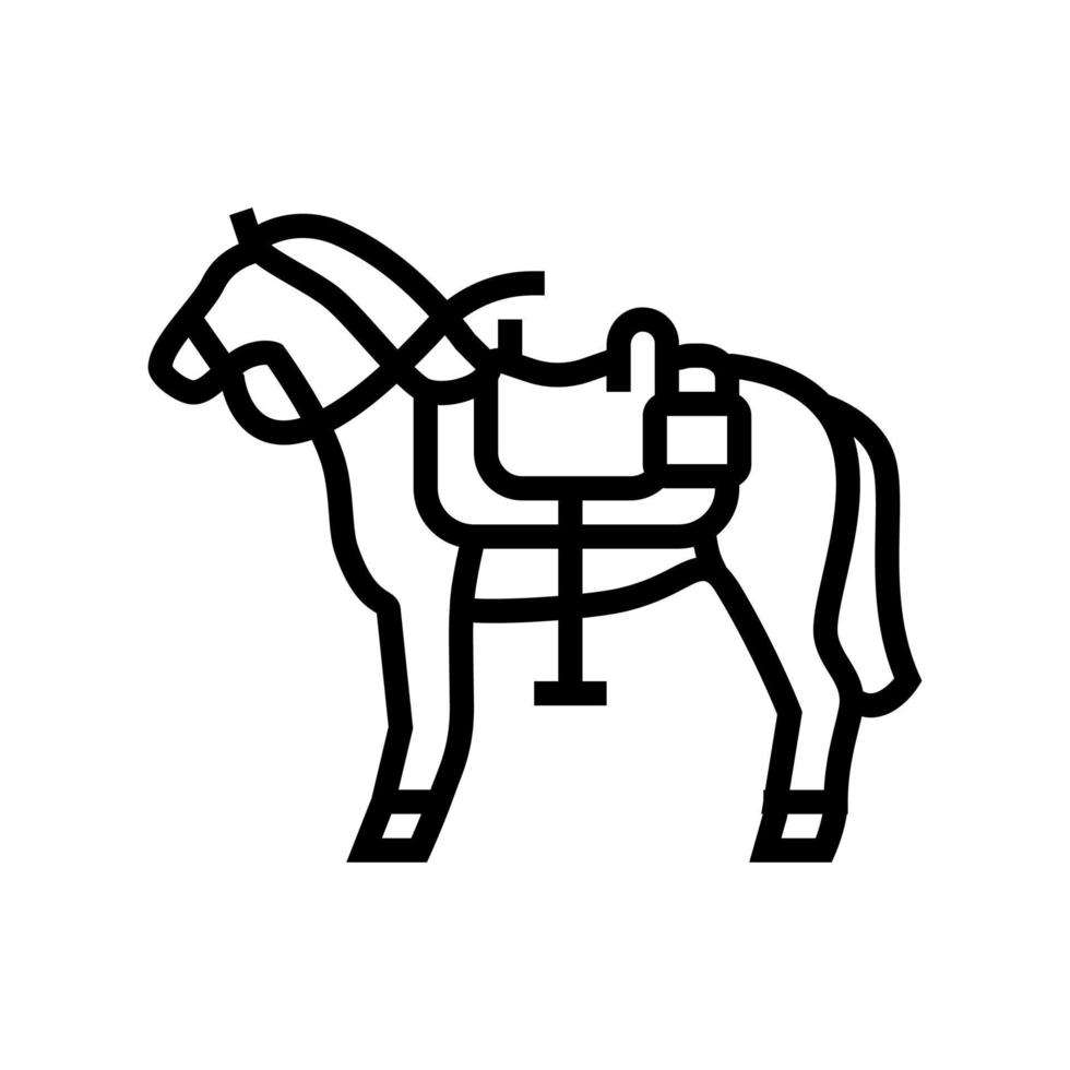 paard dier lijn pictogram vectorillustratie vector