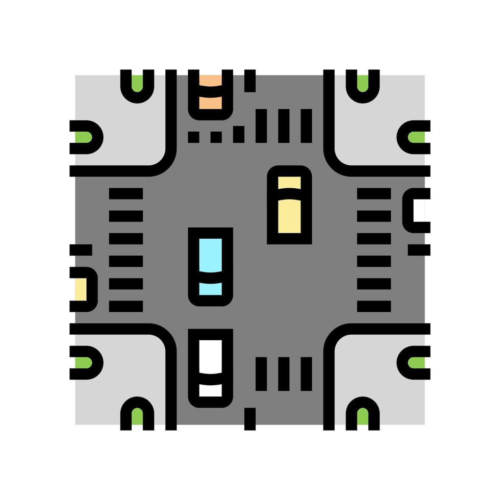 kruispunt stedelijke kleur pictogram vectorillustratie vector