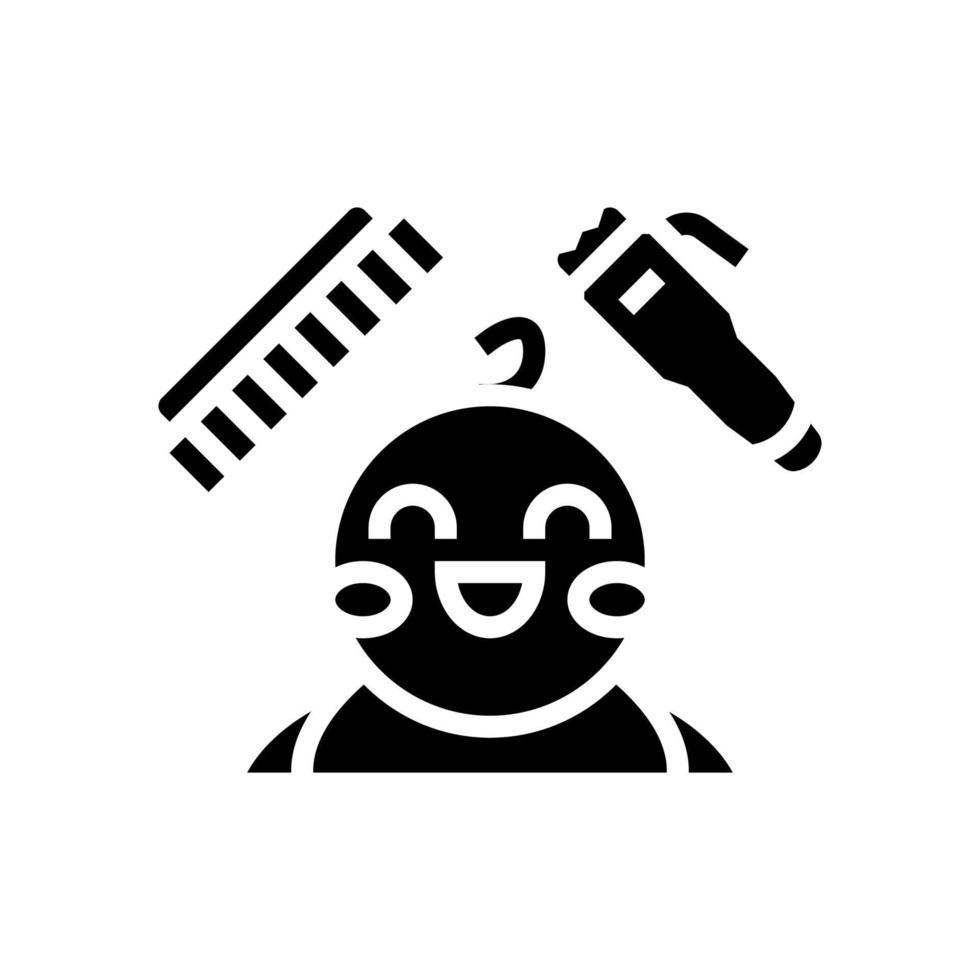 baby eerste kapsel glyph pictogram vectorillustratie vector