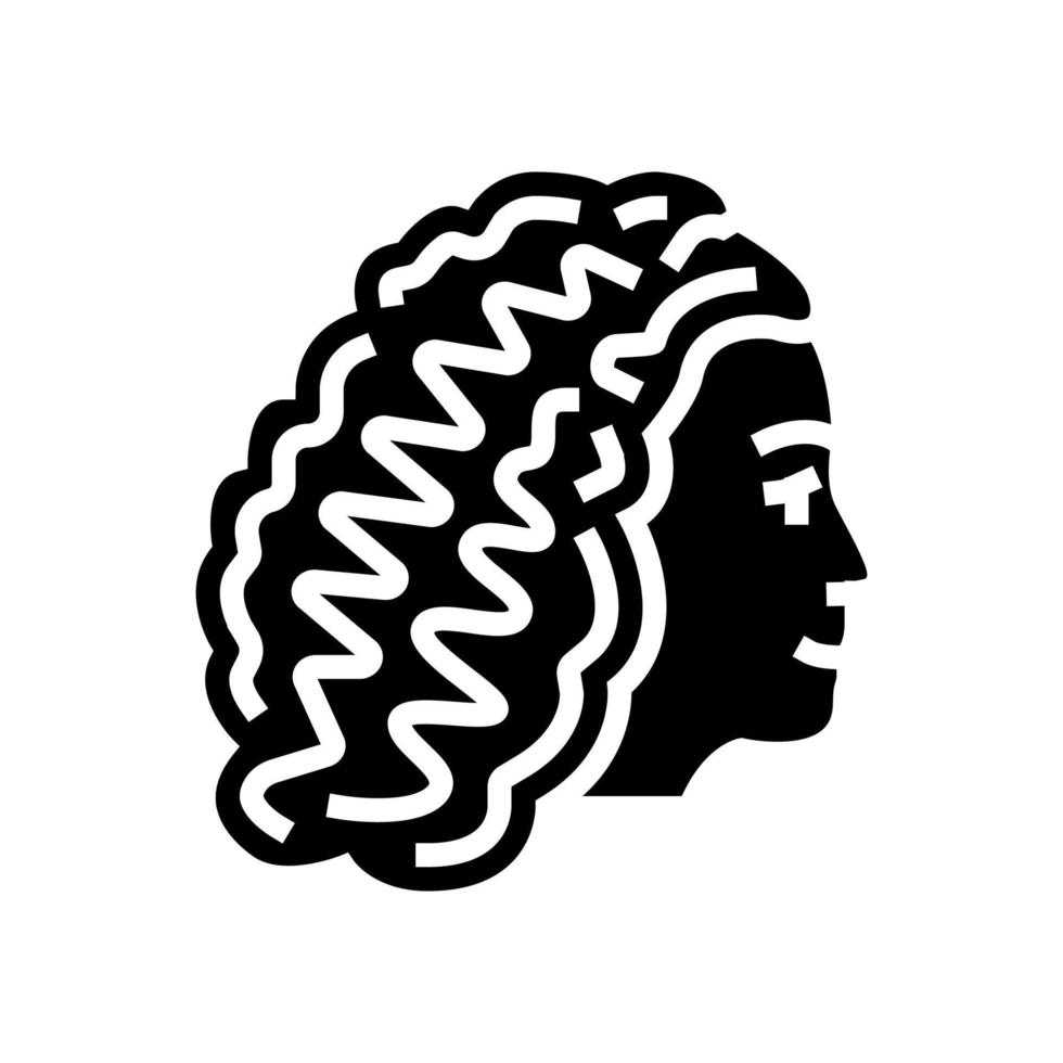 krullen kapsel glyph pictogram vectorillustratie vector