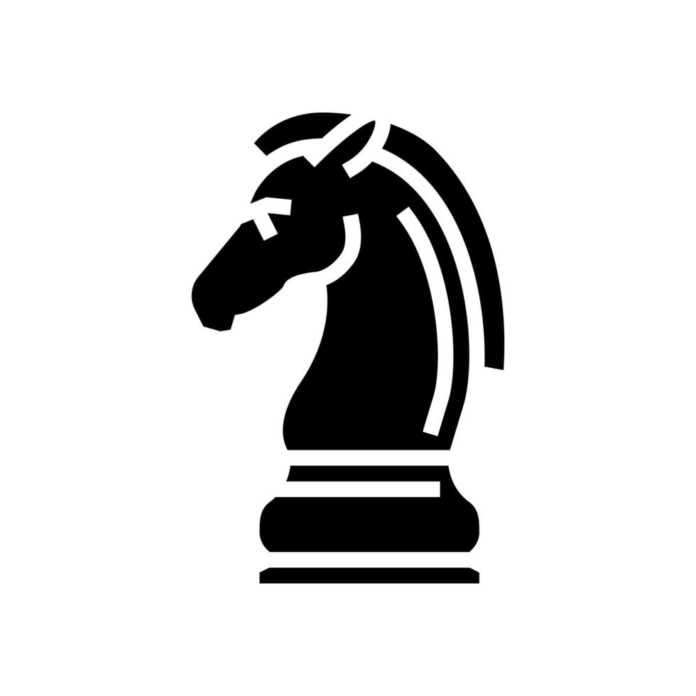 paard schaken glyph pictogram vectorillustratie vector