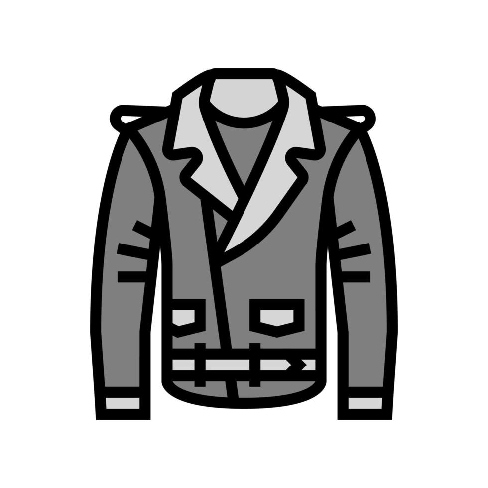 leren jas kleding kleur pictogram vectorillustratie vector