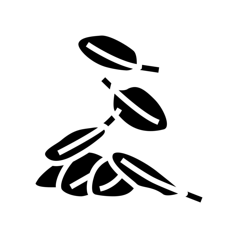 bladeren spinazie glyph pictogram vectorillustratie vector