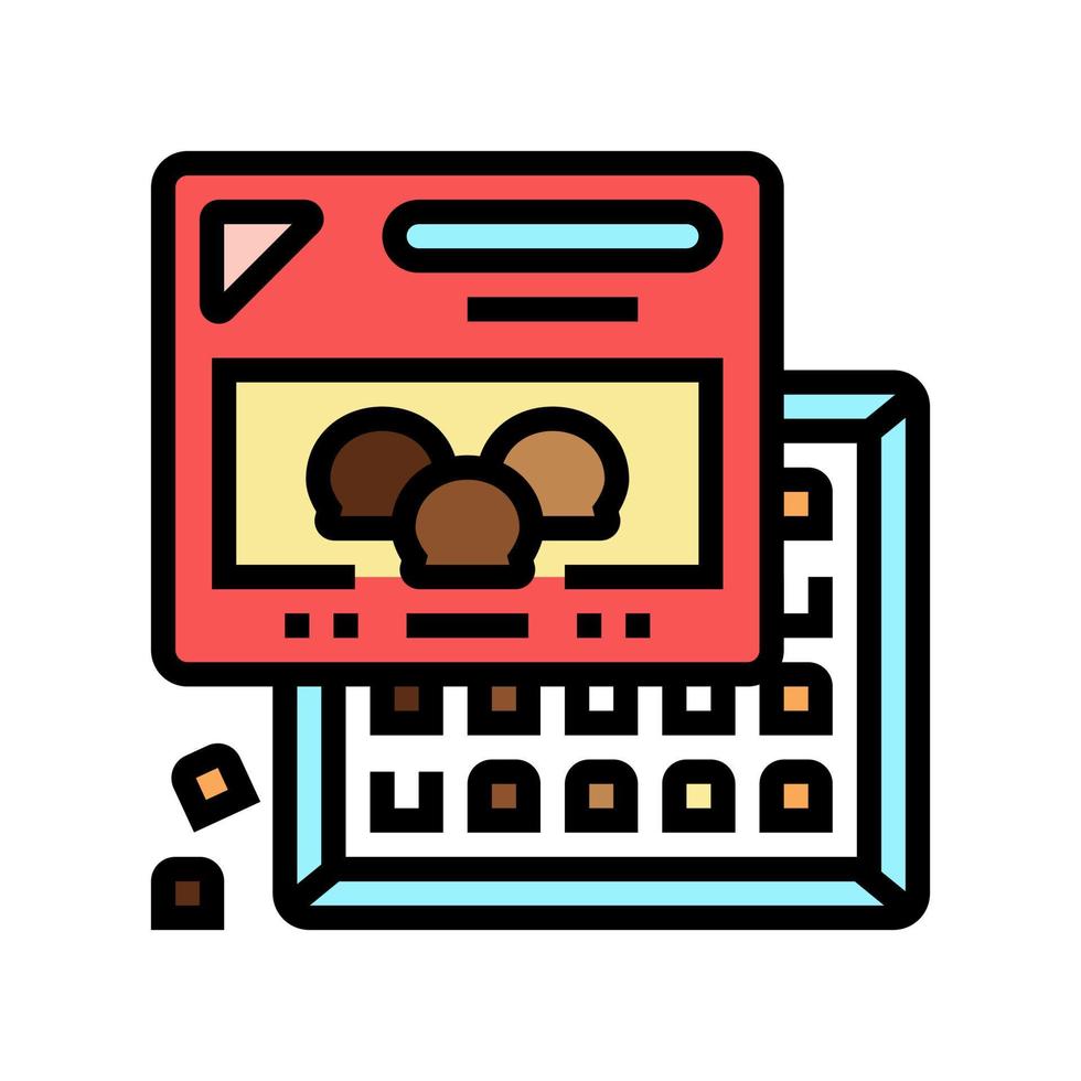 zoete chocolade kleur pictogram vectorillustratie vector