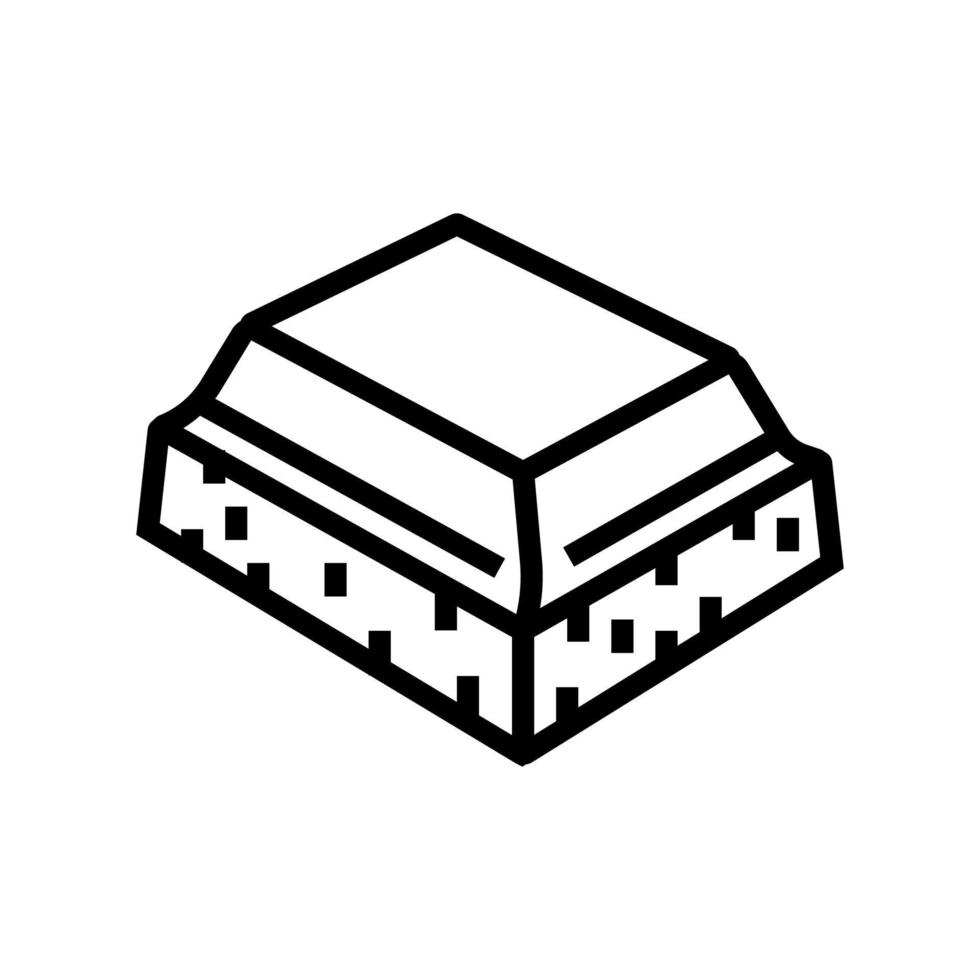 stuk chocolade lijn pictogram vectorillustratie vector