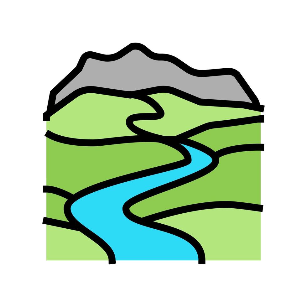 bron van rivier kleur pictogram vectorillustratie vector