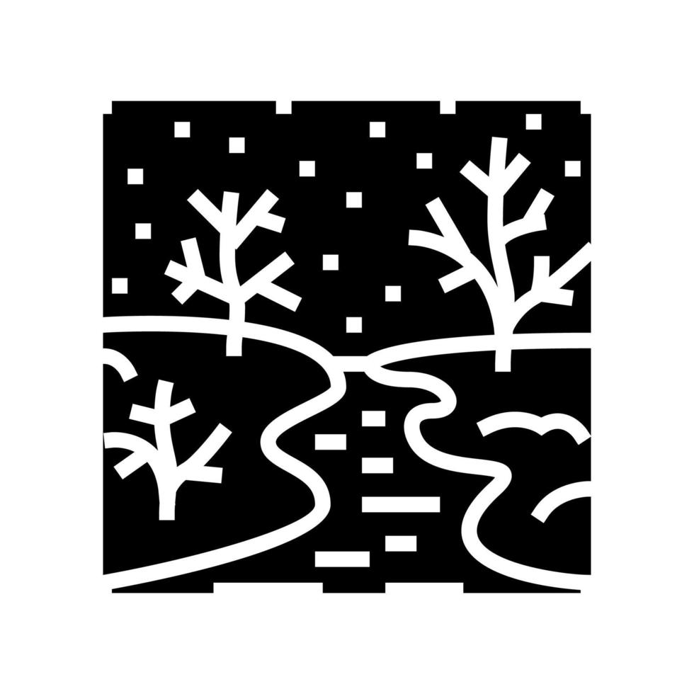 ijs rivier glyph pictogram vectorillustratie vector