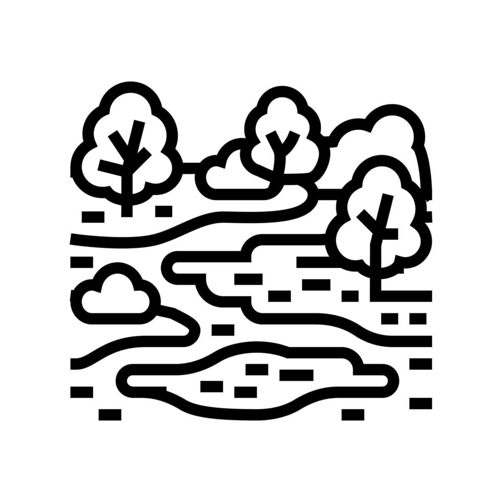 moeras natuur lijn pictogram vectorillustratie vector
