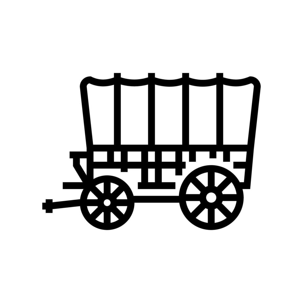 wagen middeleeuws vervoer lijn pictogram vectorillustratie vector