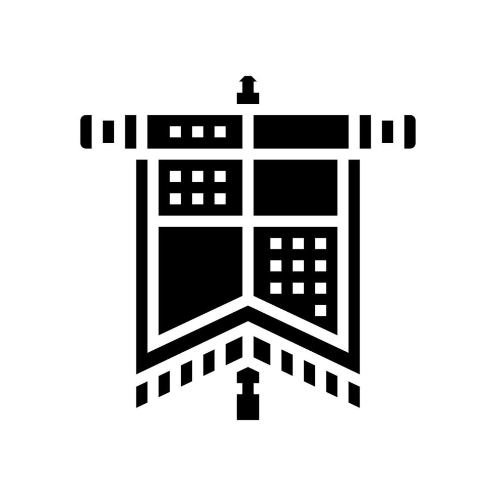 vlag middeleeuwse glyph pictogram vectorillustratie vector