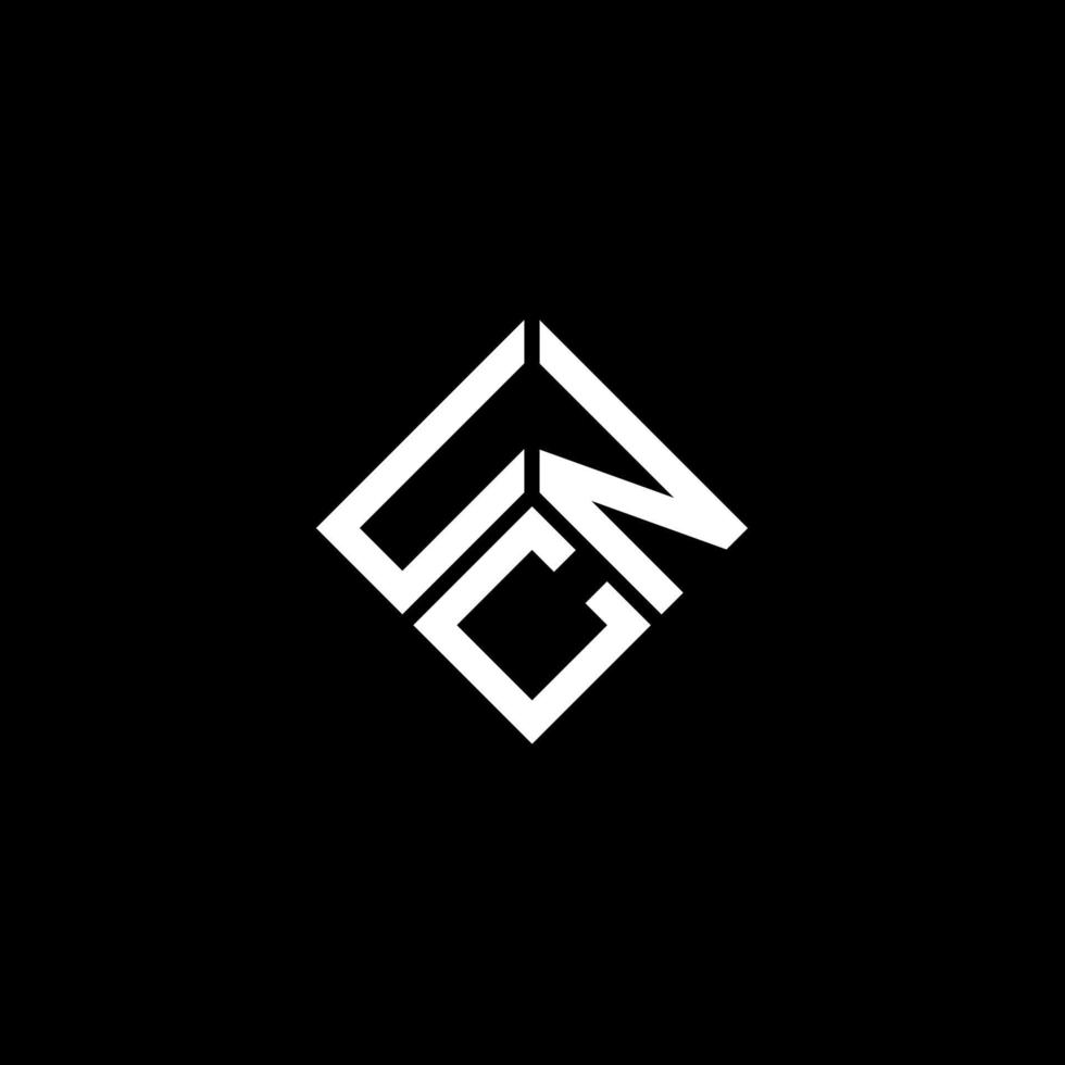 unc brief logo ontwerp op zwarte achtergrond. unc creatieve initialen brief logo concept. unc-letterontwerp. vector