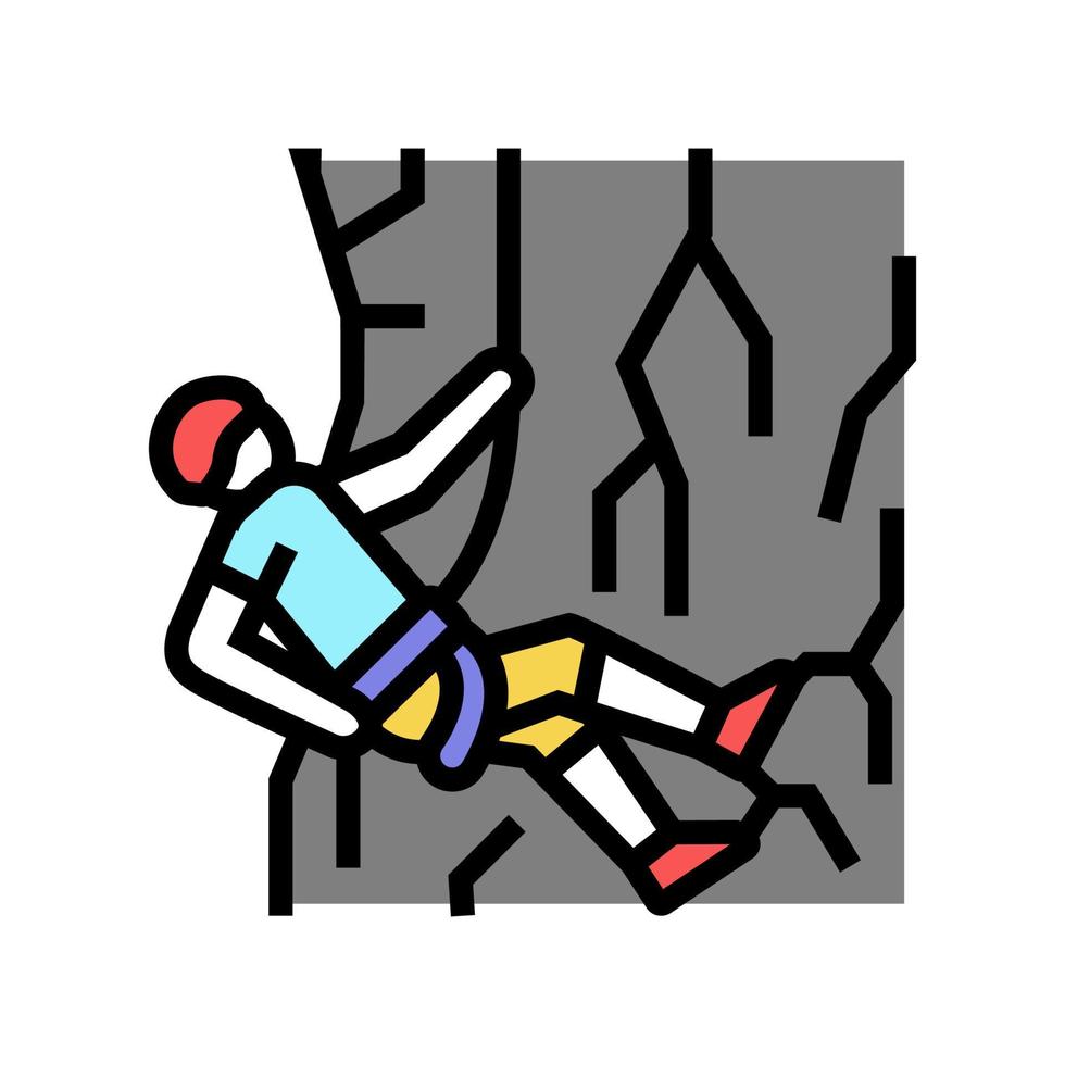 abseilen extreme sport kleur pictogram vectorillustratie vector