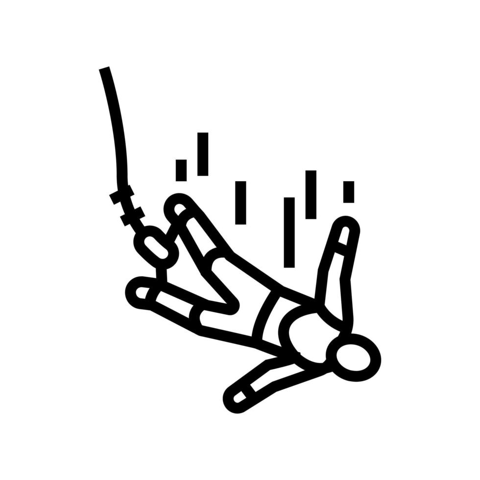 bungeejumpen lijn pictogram vectorillustratie vector