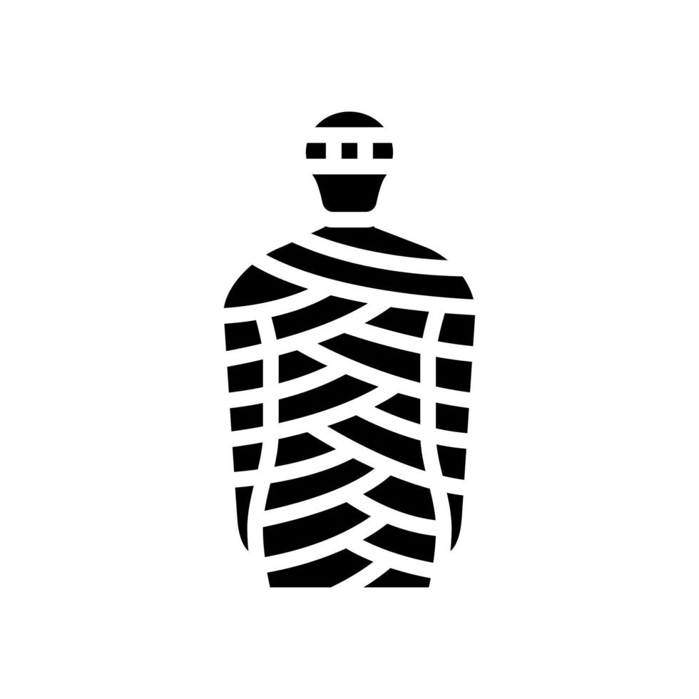 mummie Egypte glyph pictogram vectorillustratie vector