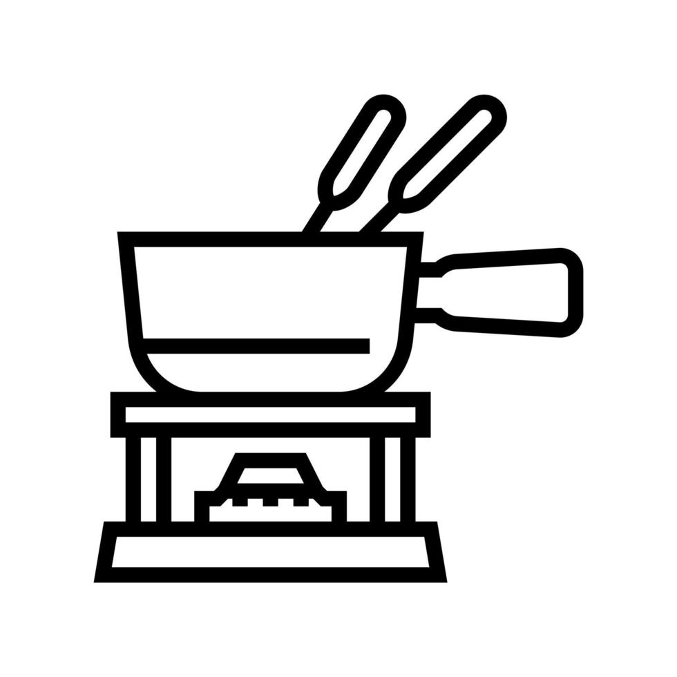 keramische fondue maker lijn pictogram vectorillustratie vector