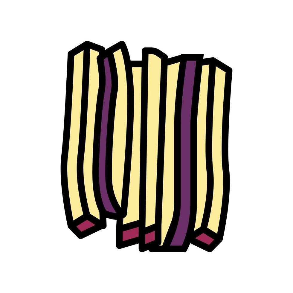 sticks gesneden aubergine kleur pictogram vectorillustratie vector