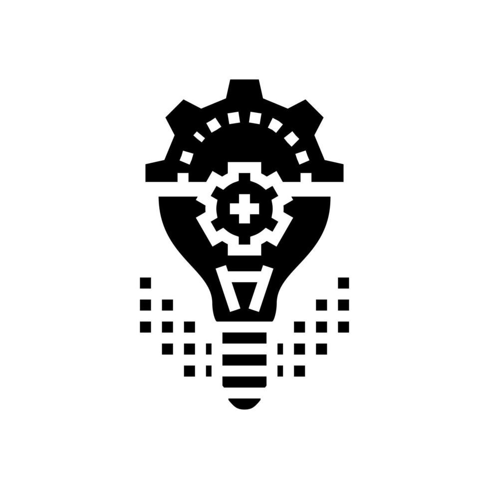 innovatie gloeilamp glyph pictogram vectorillustratie vector