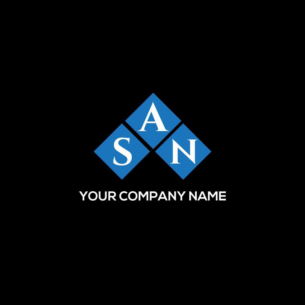 san brief logo ontwerp op zwarte achtergrond. san creatieve initialen brief logo concept. san brief ontwerp. vector