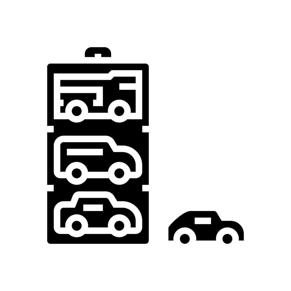 auto houten speelgoed glyph pictogram vectorillustratie vector