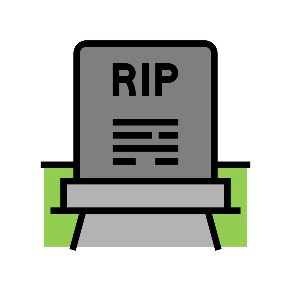 rip grafsteen kleur pictogram vector geïsoleerde illustratie