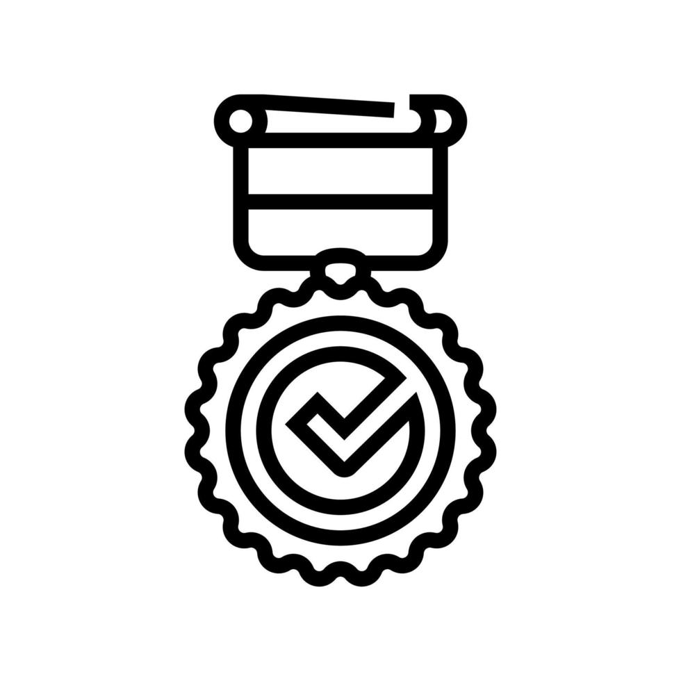 medaille kwaliteit lijn pictogram vectorillustratie vector