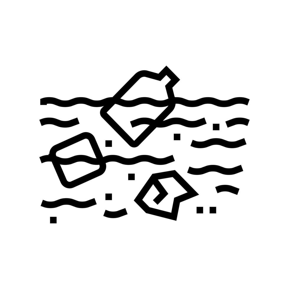 vervuiling plastic lijn pictogram vectorillustratie vector