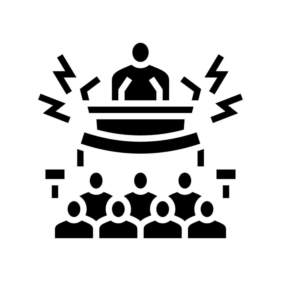 politieke boycot glyph pictogram vectorillustratie vector