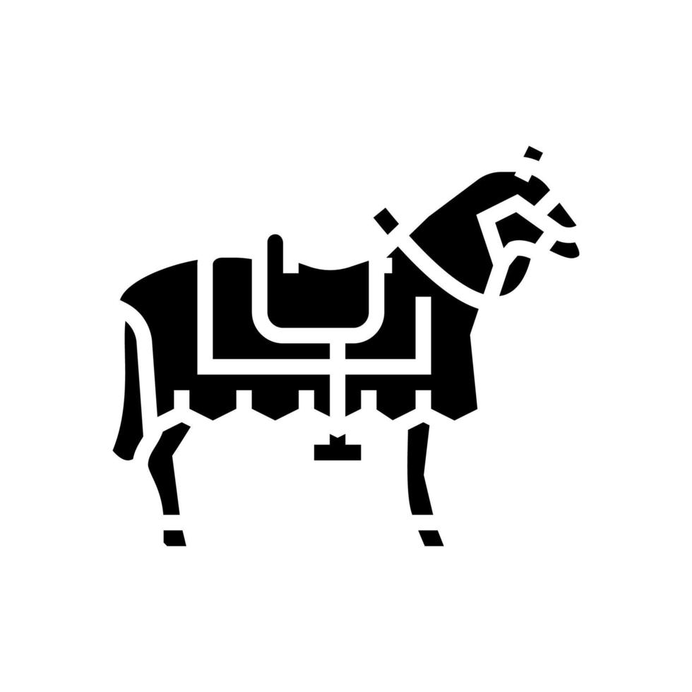 ridder paard dier glyph pictogram vectorillustratie vector