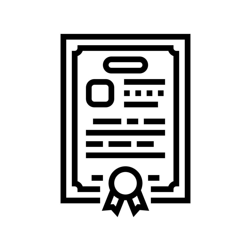 diploma certificaat lijn pictogram vectorillustratie vector