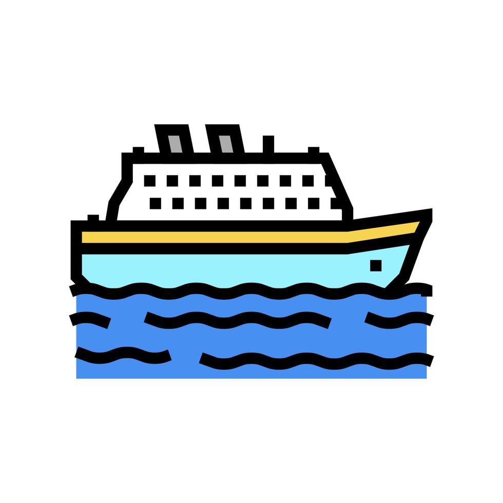 schip zee vervoer kleur pictogram vectorillustratie vector