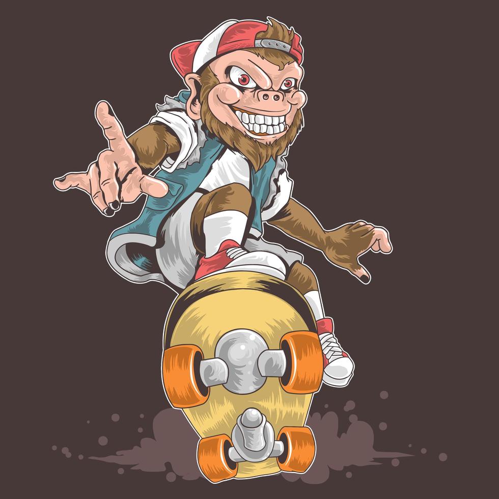 skateboarden aap ontwerp vector