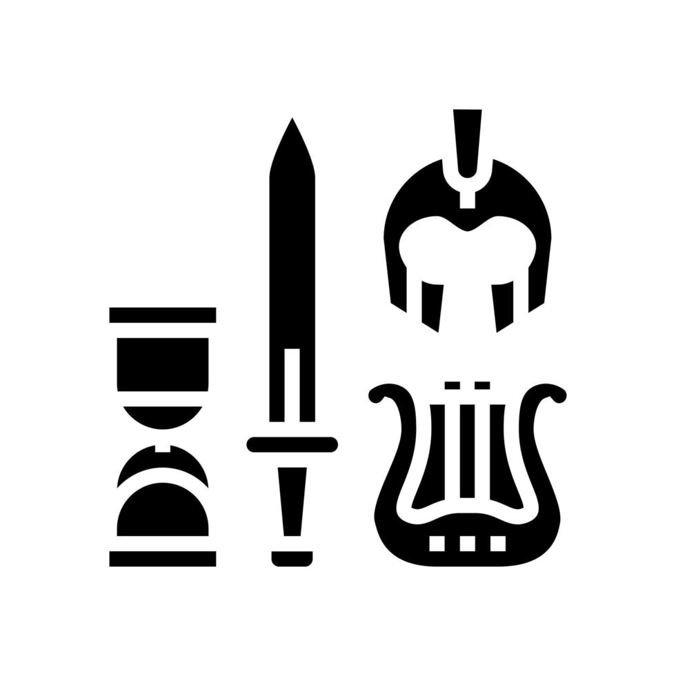 antiek schat glyph pictogram vectorillustratie vector